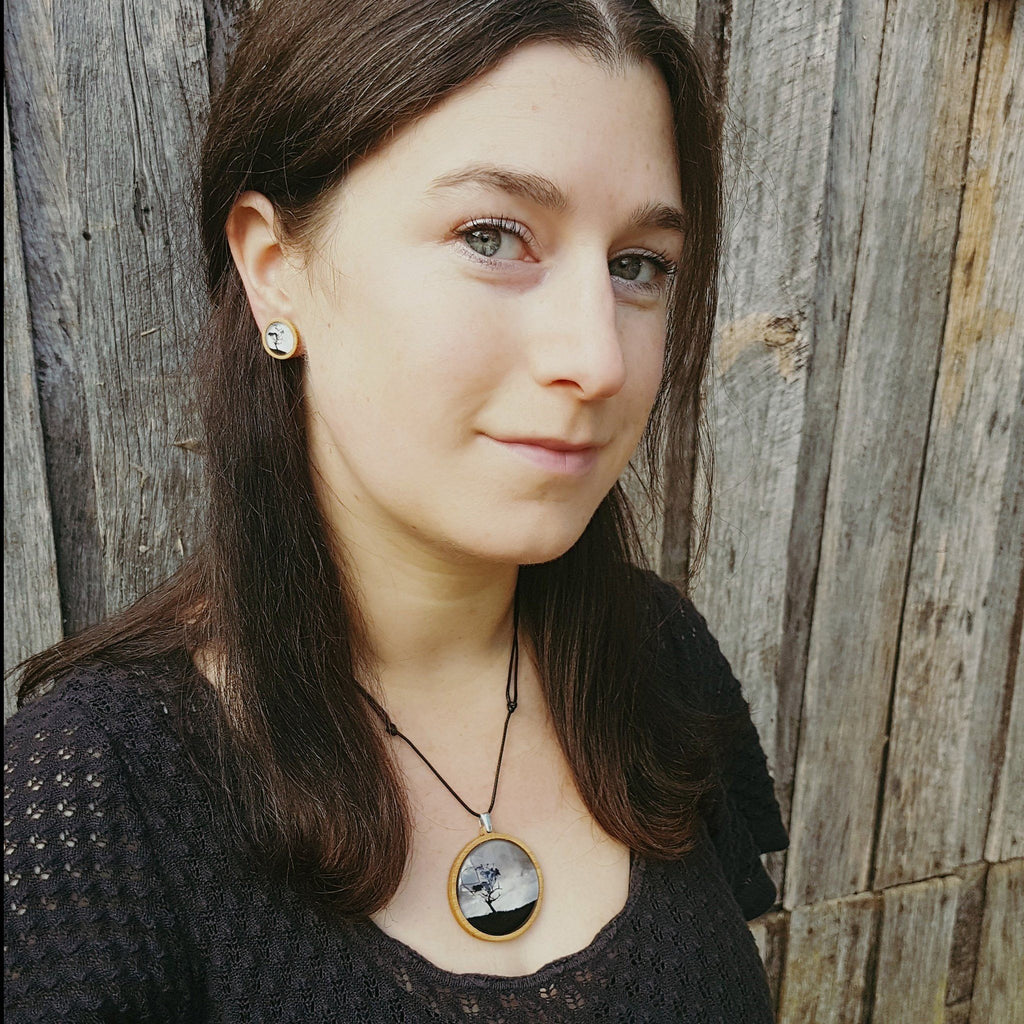 Gum Tree - Pendant - (Large) - Pendant-Myrtle & Me - Model Photo