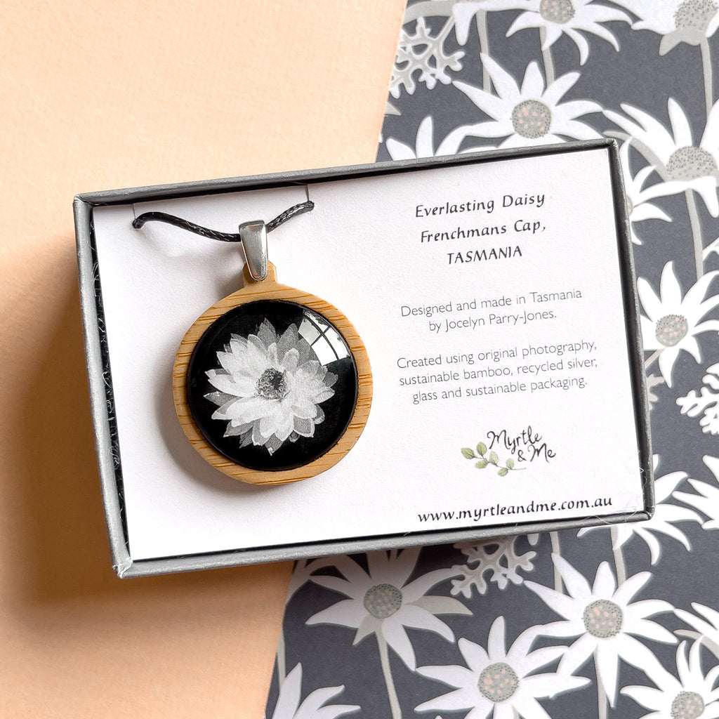 Australian Daisy Wildflower Necklace - Handmade In Tasmania - Myrtle & Me