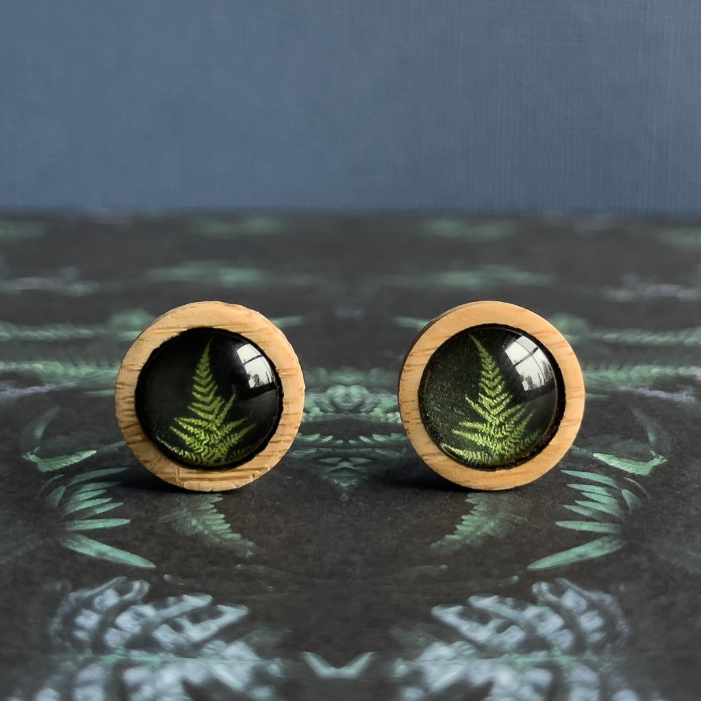Green Fern Handmade Earrings  - Tasmanian Handmade Nature Jewellery