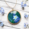 Forget Me Not Flower Pendant - Large Size - Handmade Tasmanian Nature Jewellery
