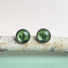 Myrtle Leaves Steel Stud Earrings - Tasmanian Handmade Jewellery