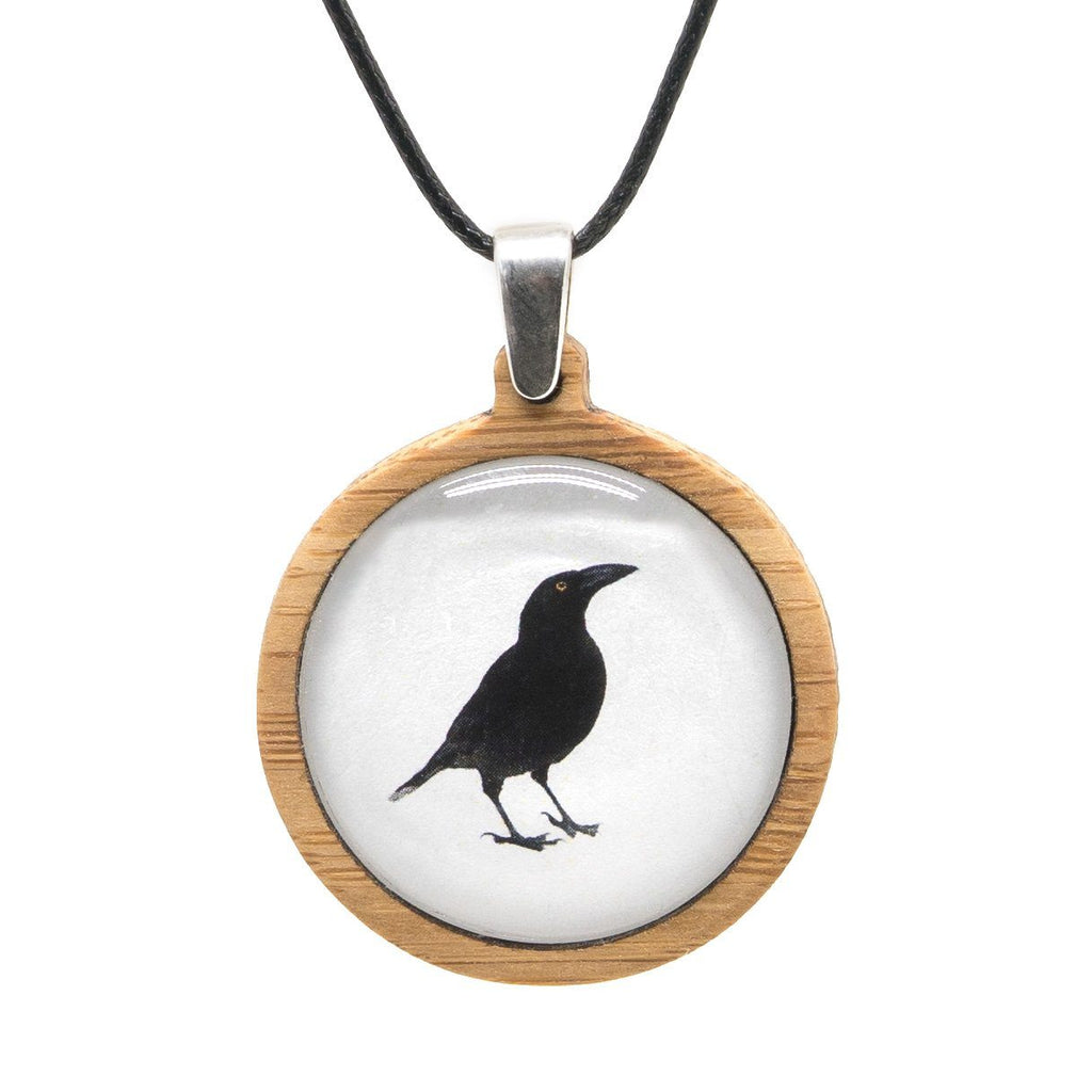 Tasmanian Black Currawong - Handmade Pendant - Myrtle & Me