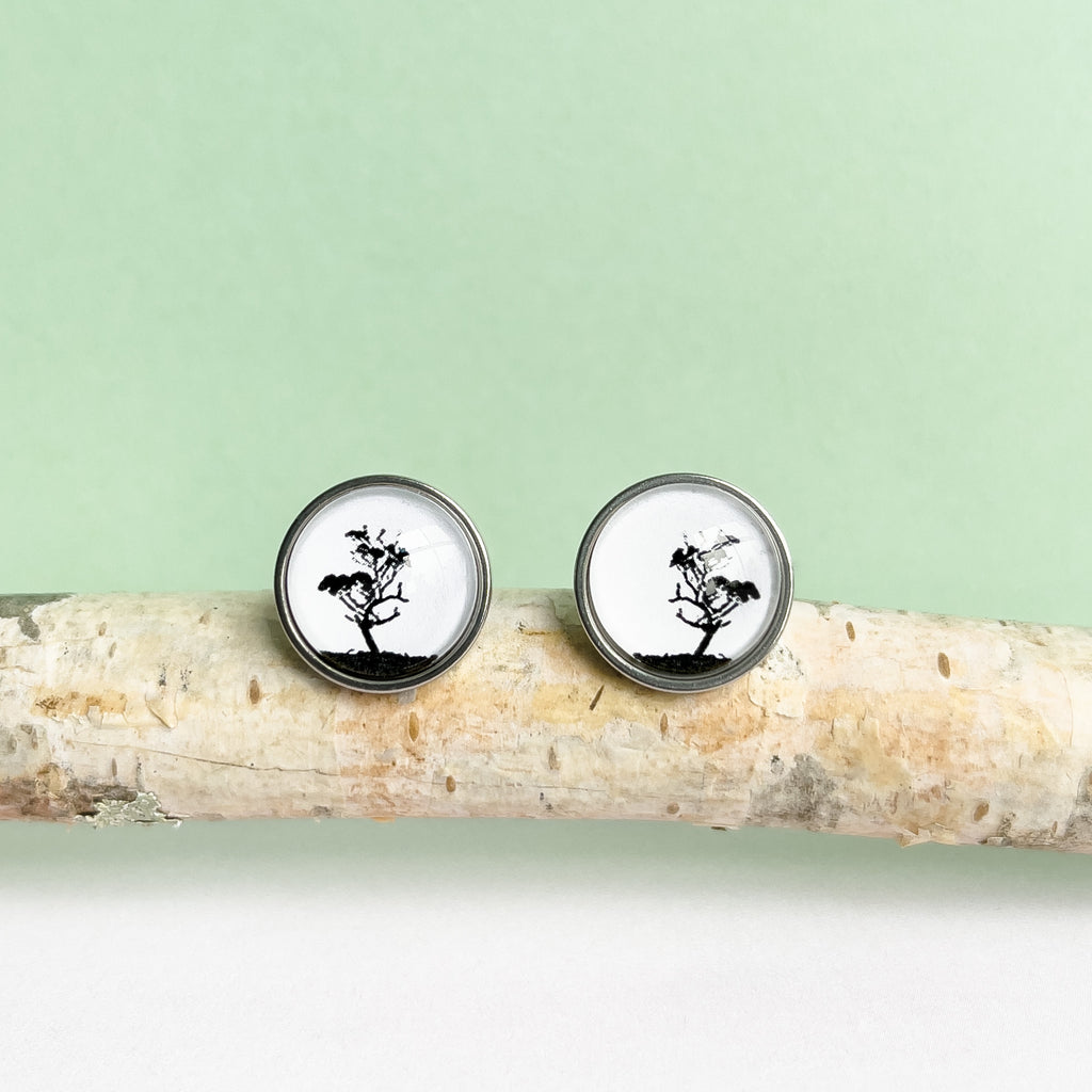 Tasmanian Gum Tree Stud Earrings - Handmade In Tasmania Australia