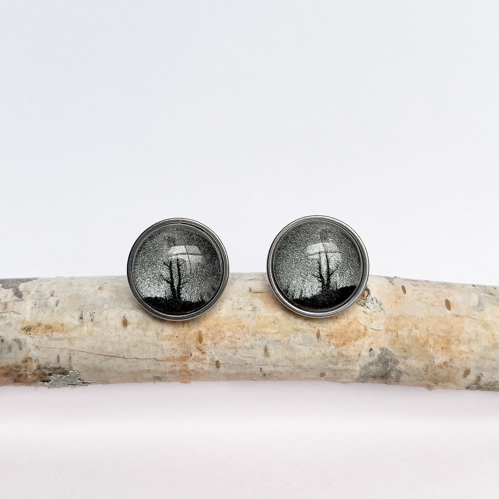 King Billy Pine Steel Stud Earrings - Tasmanian Made Jewellery - Myrtle & Me