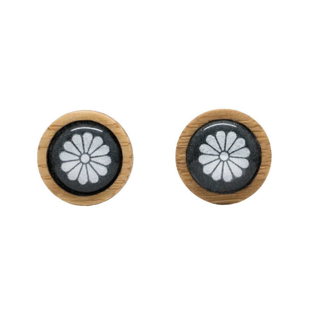 Port Arthur Tasmania Handmade Wooden Stud Earrings - Silver - Myrtle & Me Jewellery